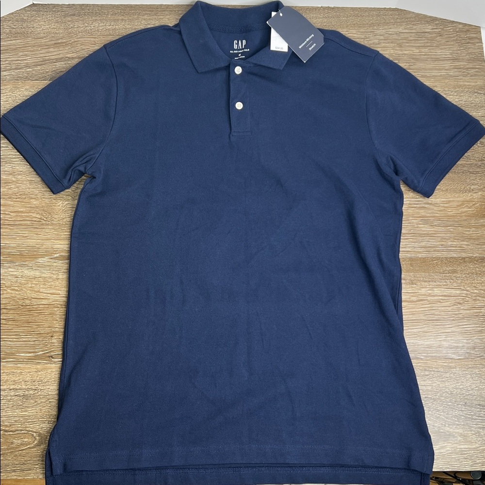 🔹 GAP All Day Pique Polo – Navy – Size M – NWT